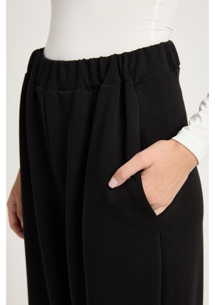 Kadın Siyah Oversize Modal Kumaş Yumuşacık Pantalon 30004 modelleri