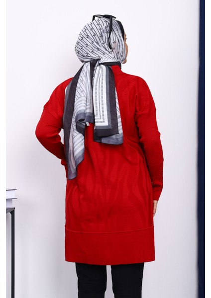 Bordo Gömlek Yaka Soğuk Iplik Triko Tunik fiyatları