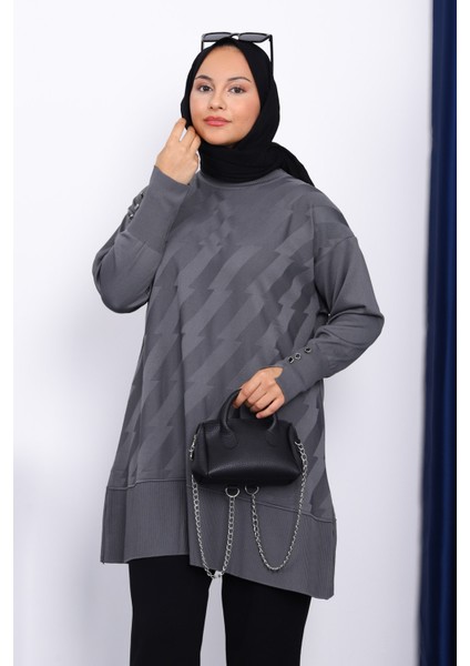Füme Kol Düğmeli Soğuk Iplik Triko Tunik modelleri