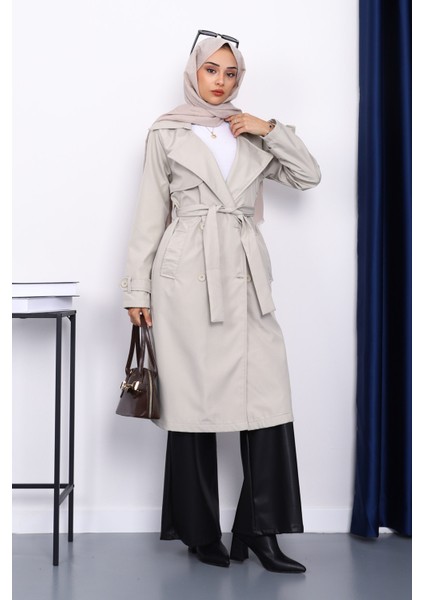 Taş Kruvaze Yaka Trençkot