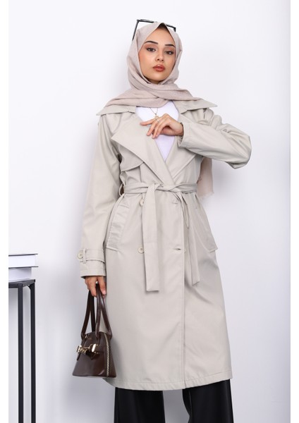 Taş Kruvaze Yaka Trençkot modelleri