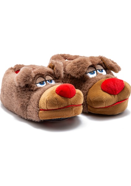 Lodi Çocuk Hayvanlı Panduf Kahverengi 30/35