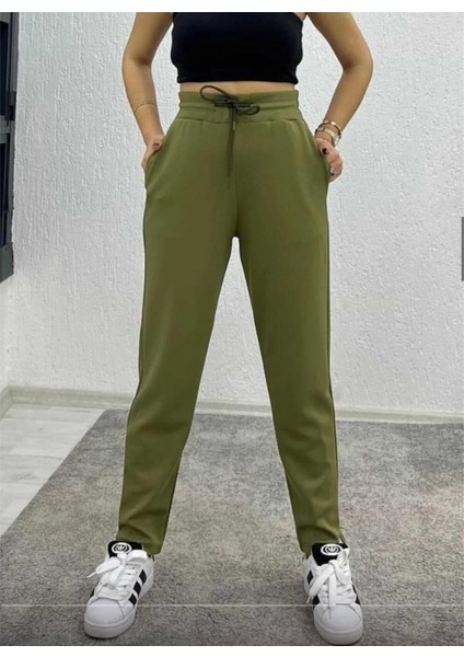 Kadın Yırtmaç Detaylı Dar Paça Modal Kumaş Eşofman Altı