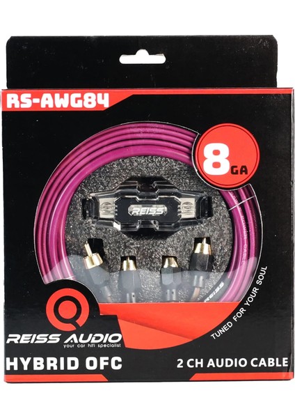 8ga Ofc Amfi Kablo Seti Kaliteli – Reiss RS-AWG84 Tam Bakır Profesyonel Anfi Kablosu Seti 8ga