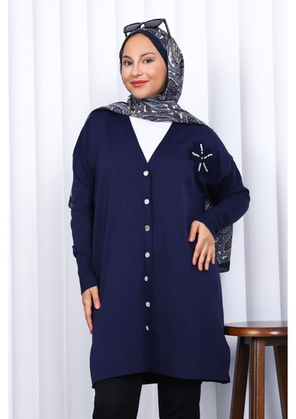 Lacivert Düğmeli Soğuk Iplik Triko Hırka fiyatları