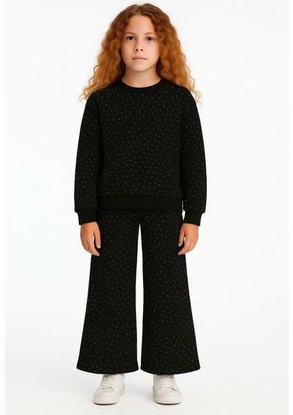 Kız Çocuk Küçük Taş Işlemeli Alt Üst Takım AK13595