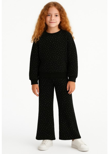 Kız Çocuk Küçük Taş Işlemeli Alt Üst Takım AK13595 fiyatları