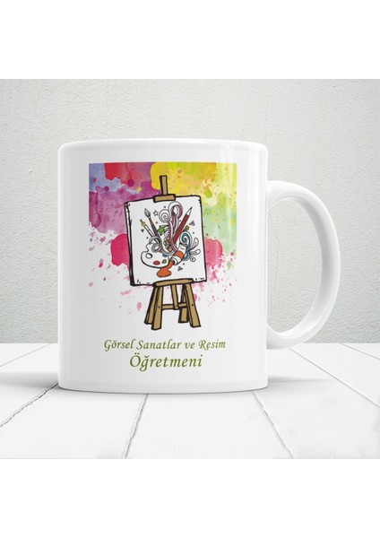 Görsel Sanatlar ve Resim Öğretmenlerine Özel Öğretmenler Günü Hediyelik Baskılı Kupa