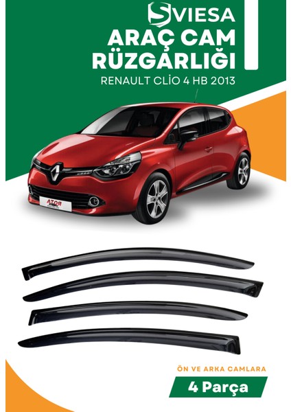 Renault Clio 4 Hb 2013 Uyumlu Oto Camlara Özel Ölçü Cam Rüzgarlığı Rüzgarlık