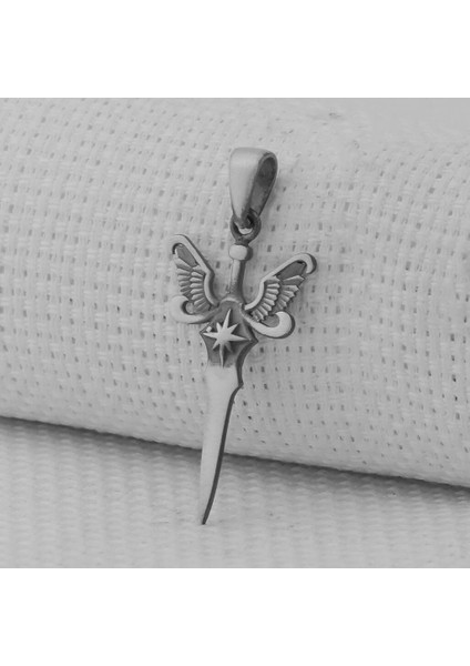 Melek Kanatlı 925 Ayar Gümüş Erkek Kolye Ucu