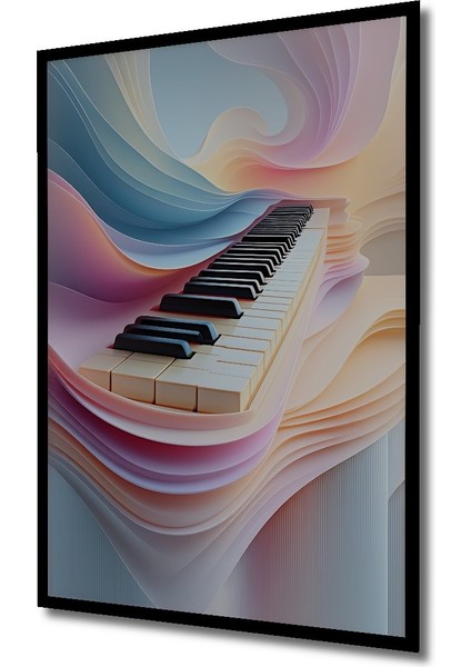 Çerçeve Görünümlü Pastel Rüyası Piyano Modern Sanat Dekoratif Ahşap Ev/işyeri/ofis Kare Tablo fiyatları