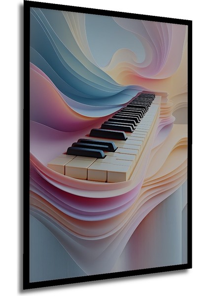 Çerçeve Görünümlü Pastel Rüyası Piyano Modern Sanat Dekoratif Ahşap Ev/işyeri/ofis Kare Tablo modelleri
