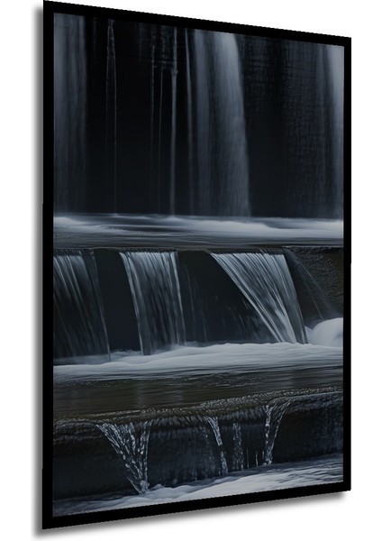 Çerçeve Görünümlü Şelale Senfonisi Yağlı Boya Görünümlü Dekoratif Ahşap Ev/işyeri/ofis Kare Tablo modelleri