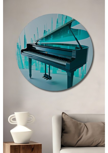Kristal Düşler Piyano Modern Sanat Ev/işyeri/ofis Dekoratif Ahşap Yuvarlak Tablo