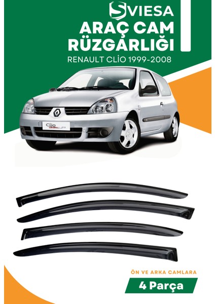 Renault Clio 1999-2008 Uyumlu Oto Camlara Özel Ölçü Cam Rüzgarlığı Rüzgarlık