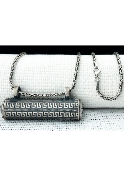 Büyük Boy Cevşeni Kebir Dualı 925 Ayar Gümüş Erkek Kolye