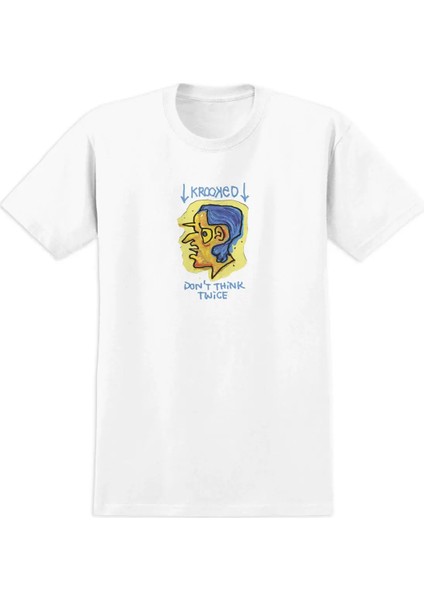 Blue Thinker White T-Shirt Xl