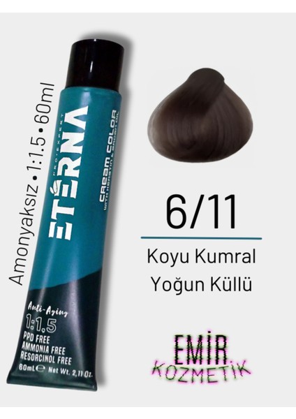 Amonyaksız Doğal Saç Boyası - 6/11 Koyu Kumral Yoğun Küllü