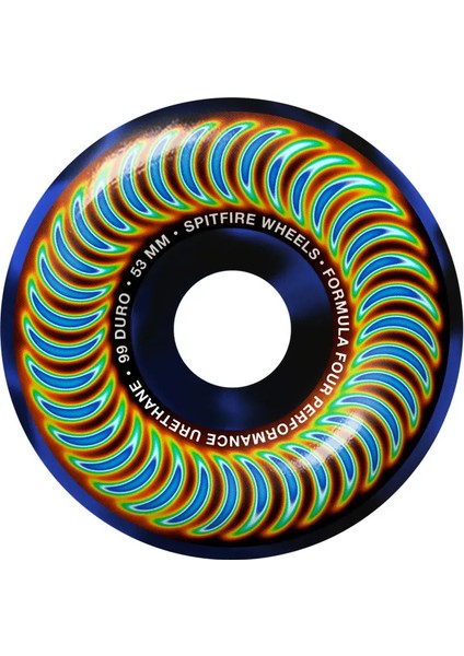 F4 Radioactive Classic Black Blue Swirl 53MM 99DU Kaykay Tekerleği