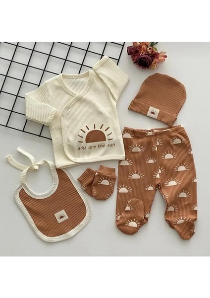 Organik Kumaş Fitilli You Are The Sun 5 Parça Hastane Çıkışı Set