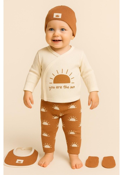 Organik Kumaş Fitilli You Are The Sun 5 Parça Hastane Çıkışı Set fiyatları