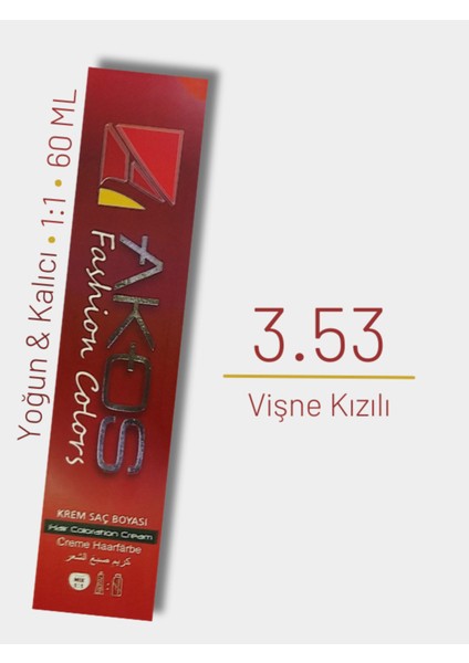 Yoğun Etkili Saç Boyası 60ML - Vişne Kızılı 3.53