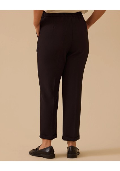 Gala-Xi Büyük Beden Elastik Bel Bilek Boy Pantolon 10002521014024 Siyah fiyatları