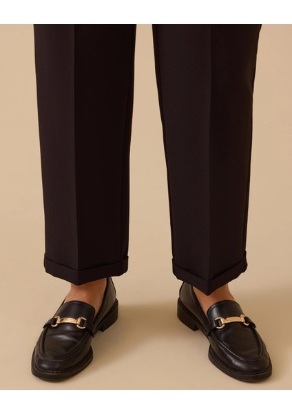 Gala-Xi Büyük Beden Elastik Bel Bilek Boy Pantolon 10002521014024 Siyah fırsatları