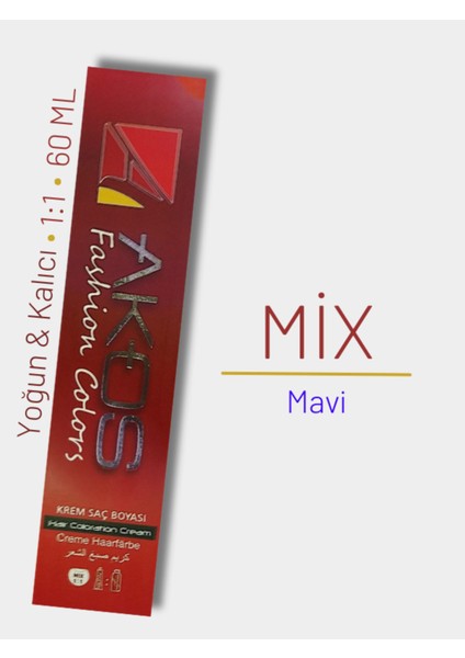 Yoğun Etkili Saç Boyası 60ML - Mix Mavi