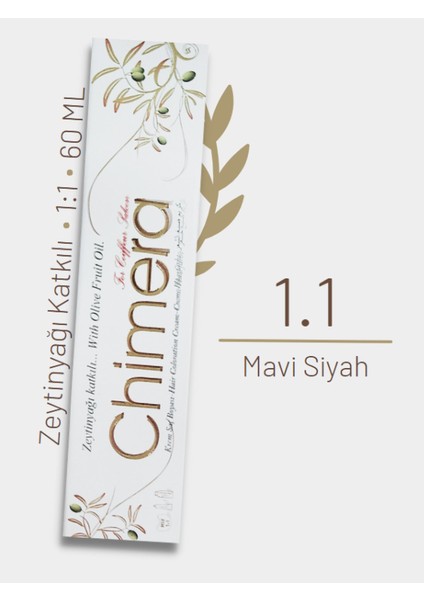 Yarı Bitkisel Saç Boyası No 1.1 - Mavi Siyah 60ML
