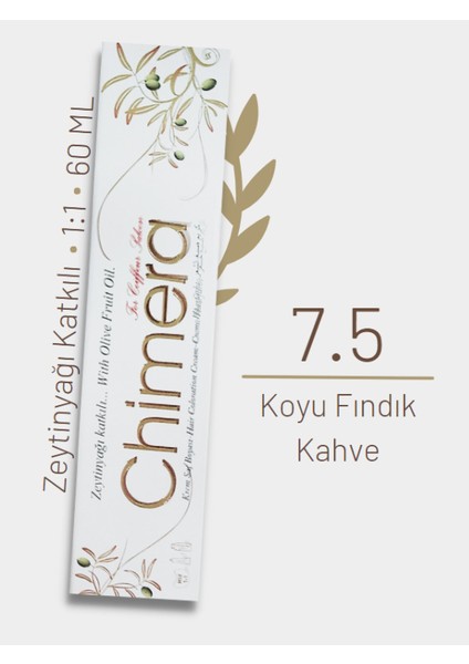Yarı Bitkisel Saç Boyası No 7.5 - Koyu Fındık Kabuğu 60ML