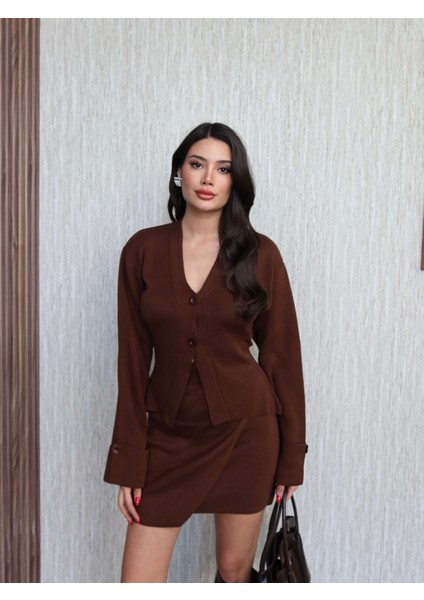 Uzun Kol Etekli Triko Takım