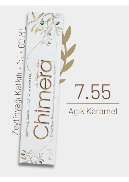 Yarı Bitkisel Saç Boyası No 7.55 - Açık Karamel 60ML