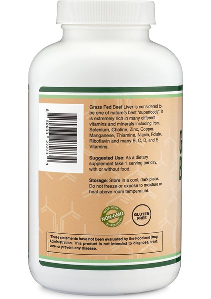 Grass Fed Beef Liver Supplement 180 Veg. Kapsül fiyatları