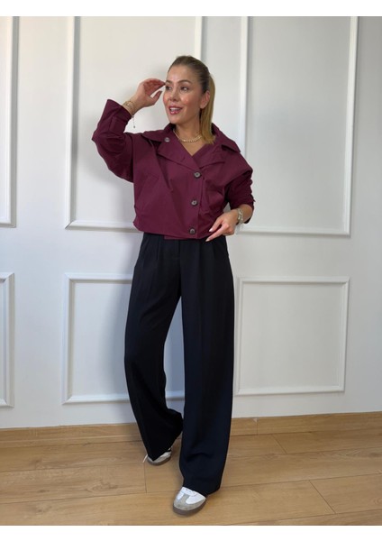 Bordo Kapüşonlu Trençkot fırsatları