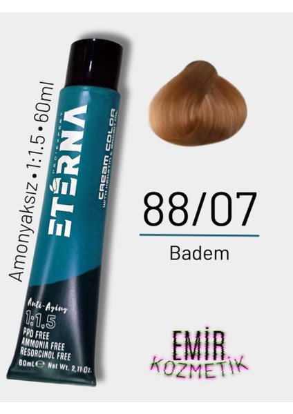 Amonyaksız Doğal Saç Boyası - 88/07 Badem