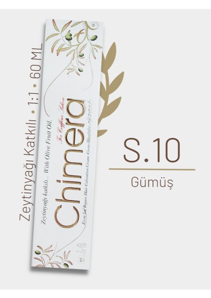 Yarı Bitkisel Saç Boyası No S.10 - Gümüş 60ML