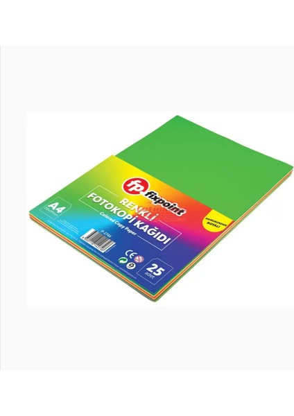 25 Adet Renkli A4 Fotokopi Kağıdı 5 Renk