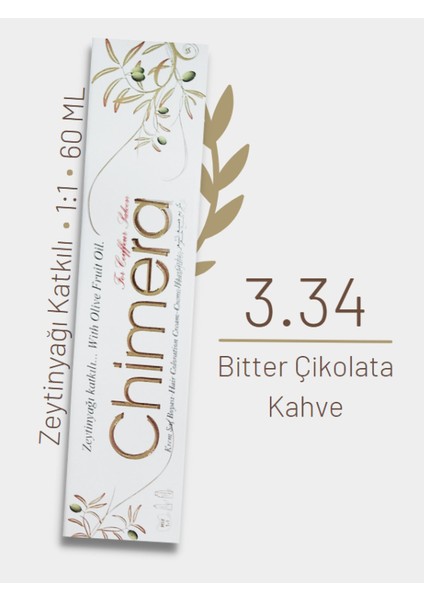 Yarı Bitkisel Saç Boyası No 3.34 - Bitter Çikolata Kahve 60ML