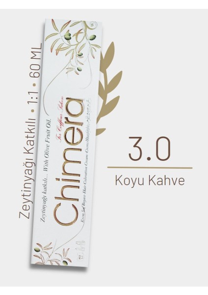 Yarı Bitkisel Saç Boyası No 3.0 - Koyu Kahve 60ML