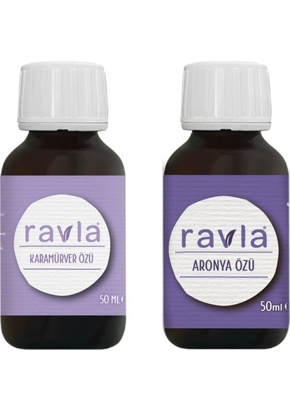 2'li Ürün - Ravla Aronya Özü 50ML / Ravla Karamürver Özü 50ML