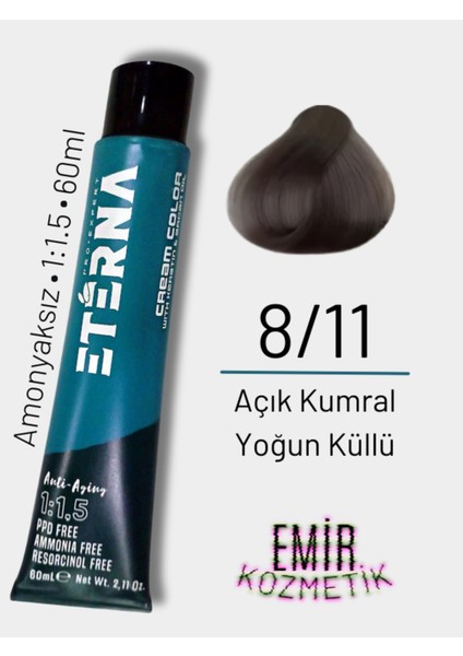 Amonyaksız Doğal Saç Boyası - 8/11 Açık Kumral Yoğun Küllü