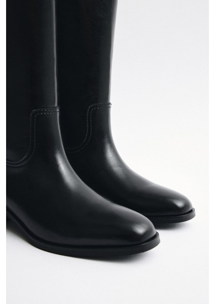 Çizme 2510 - Binici Düz Siyah Kadın Çizme fırsatları