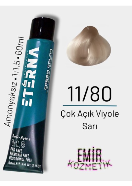 Amonyaksız Doğal Saç Boyası - 11/80 Çok Açık Viyole Sarı