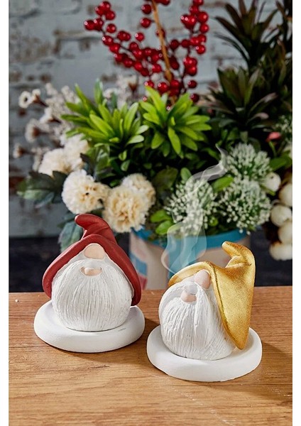 Kırmızı Cüce Tasarım Konik Tütsülük + Tabak + Tütsü, Ortam Kokusu Biblo Takımı indirimleri