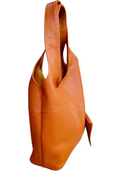 Randy Hakiki Deri Turuncu Omuz Çantası fırsatları