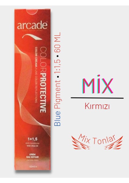 Saç Boyası Mix Ton - Kırmızı 60ML