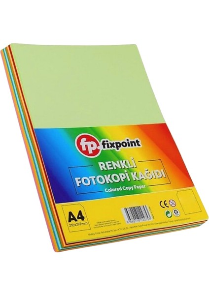 50 Adet Renkli A4 Fotokopi Kağıdı 10 Renk