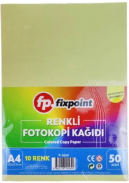 50 Adet Renkli A4 Fotokopi Kağıdı 10 Renk modelleri