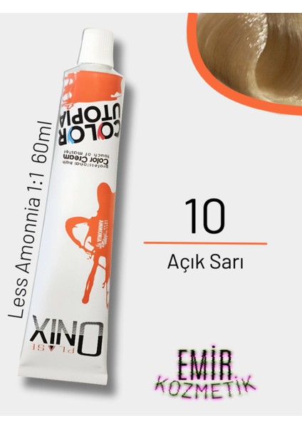 Düşük Amonyaklı Saç Boyası 60ML Açık Sarı 10